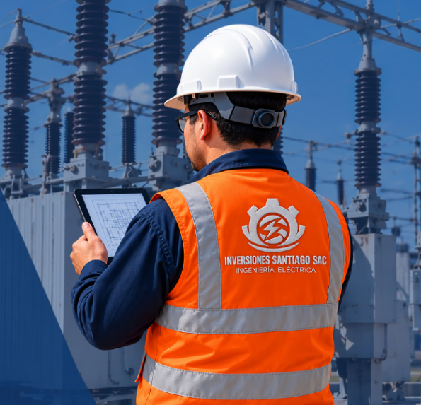 Ingeniero en Subestación Eléctrica con Chaleco Oficial - INVERSIONES SANTIAGO SAC